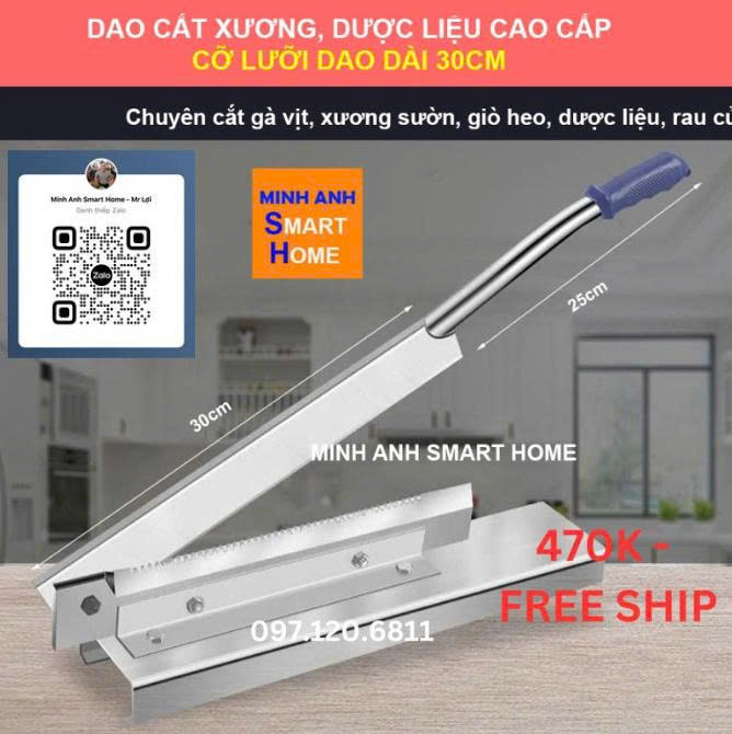 Dao cắt gà vịt xương đa năng cỡ lưỡi dài 30cm